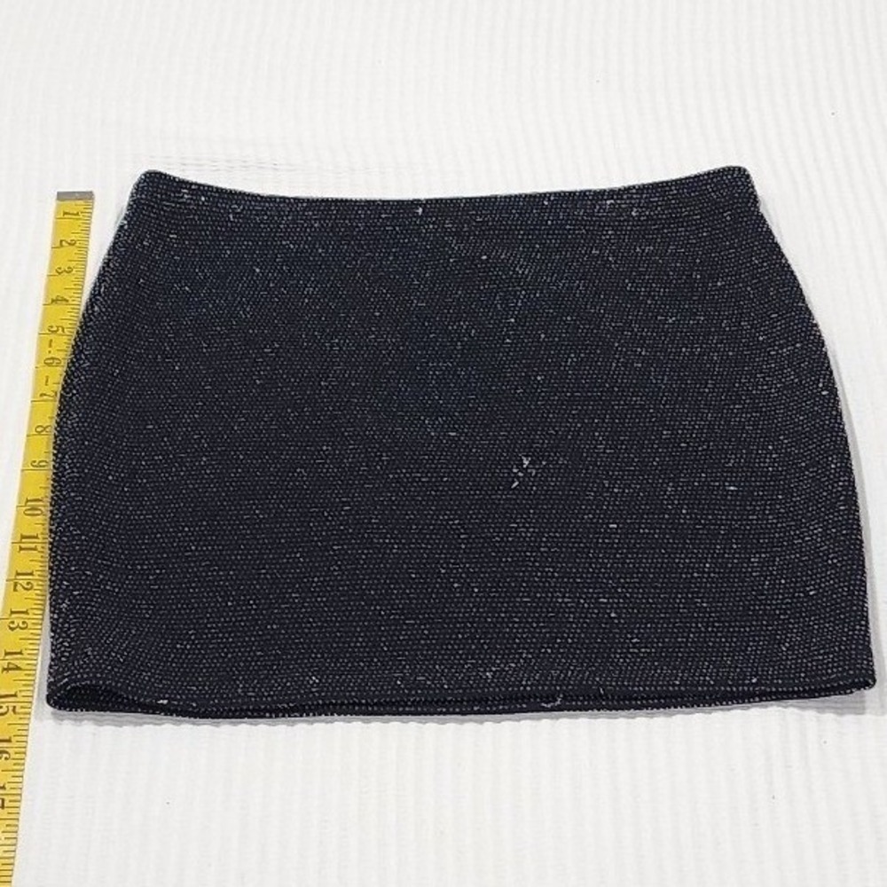 Forever 21 Black Sparkle Metallic Stretch Bodycon Mini Skirt Night Out Womens M